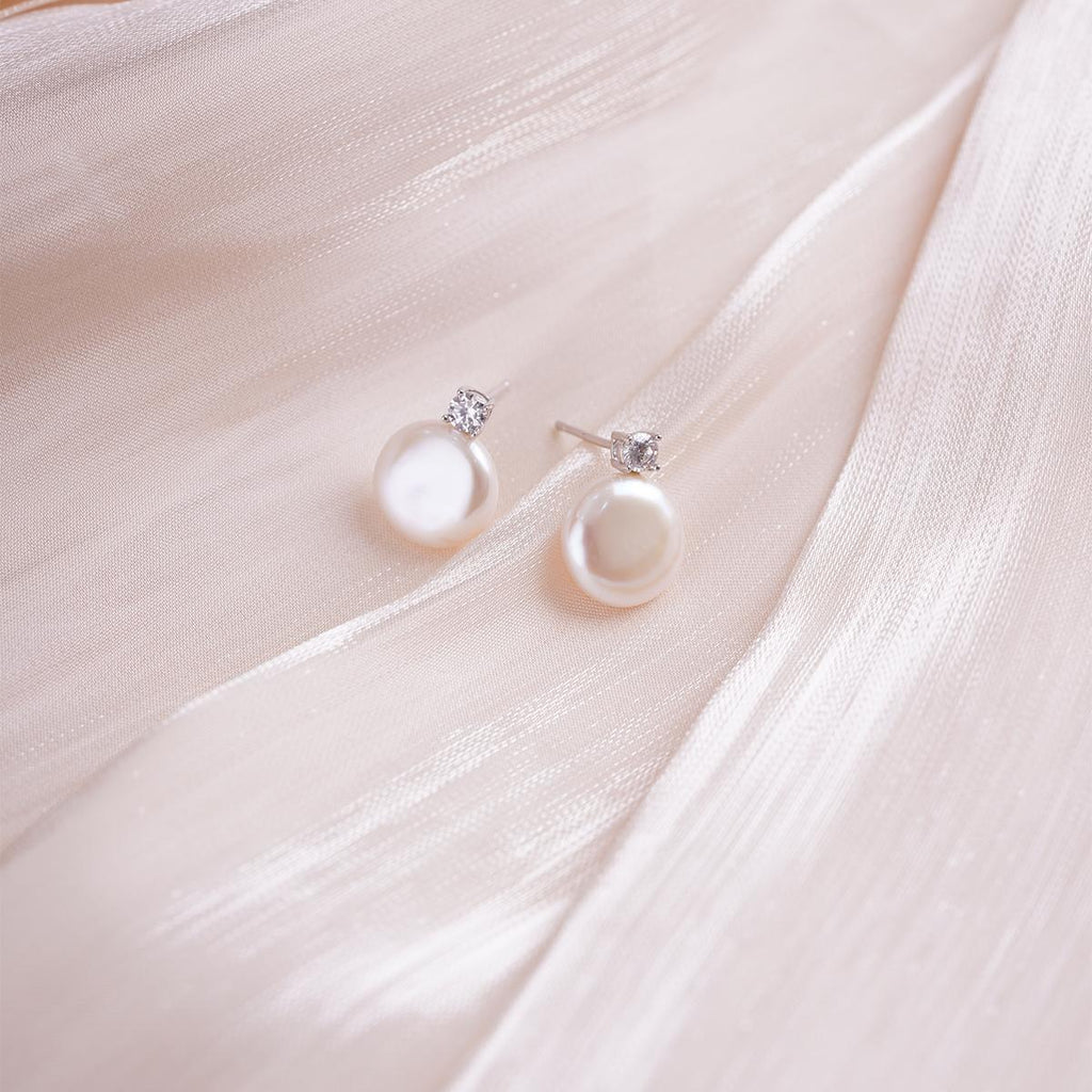【Stud Earring】Shining Natural Freshwater Pearl Stud Earring with 925 Silver Post, Elegant Fashion Accessory for Women