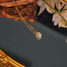 Load image into Gallery viewer, Minimalist Golden Chain Necklace with Square Cat&#39;s Eye Stone Pendant, Elegant Daily Wear for Fashion Women