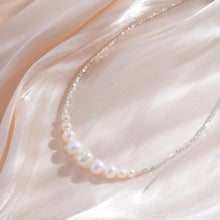 Load image into Gallery viewer, 【Necklace】S925 Sterling Silver &amp; Natural Freshwater Pearl Necklace Adjustable Chain Graduated Pearl Jewelry Gift for Ladies