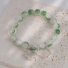 Load image into Gallery viewer, 【Bracelet】Glass Bead Green Gradient Alloy Four-Leaf Clover Charm Bracelet Lucky Accessories for Women Daily Elegance