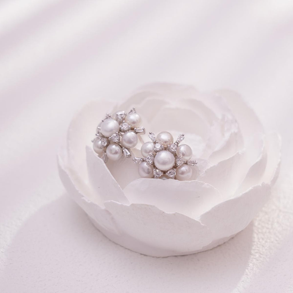 【Stud Earring】New Fashion Natural Pearl Earring with Silver Post, Classic Earring for Women,Shining Accessory for Daily Wear