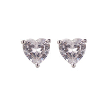 Load image into Gallery viewer, 【Stud Earrings】Copper Silver-Tone Zirconia Prong Set Romantic Minimalist Stud Earrings Elegant Sparkle Gift for Women