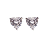 【Stud Earrings】Copper Silver-Tone Zirconia Prong Set Romantic Minimalist Stud Earrings Elegant Sparkle Gift for Women