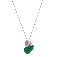 Load image into Gallery viewer, 【Pendant Necklace】Green Chalcedony Gourd Pendant Necklace with Alloy Accents &amp; Zircon  Elegant Daily Lucky Charm Jewelry Gift for Women