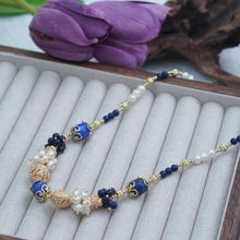 Load image into Gallery viewer, 【Earrings&amp;Necklace】Elegant Lapis Lazuli &amp; Pearl Jewelry Set for Graceful Women, Charming Blue-White Design
