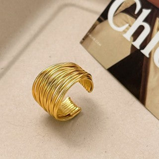 Dual-Tone Open Rings - Hypoallergenic Stackable Jewelry for Work & Events  Gift Box Included