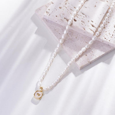 【Pendant Necklace】Natural Pearl Necklace with Copper-Cover Pearl Pendant, Classic Elegant Gift for Women, Romantic Pendant Necklace