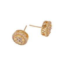 Load image into Gallery viewer, 【Stud Earrings】Copper Gold/Silver-Tone Zirconia Geometric Openwork Vintage Elegant Stud Earrings for Women