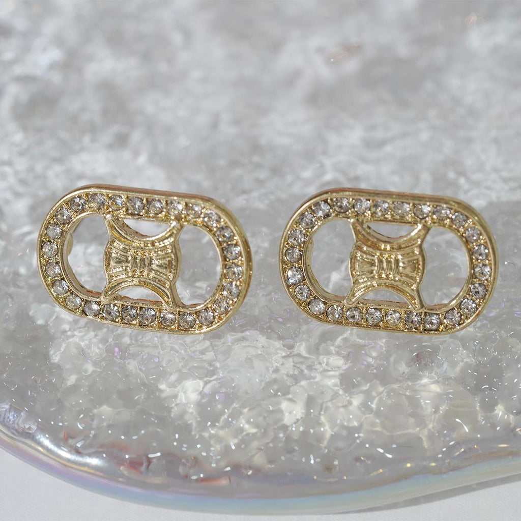 Subang Stud, Bersalut Emas, Rekaan Elegan, Barang Kemas Hipoalergenik, Sesuai untuk Dipakai Harian Perak Earrings