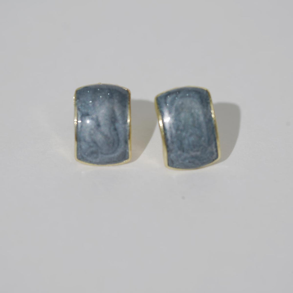 Subang Stud, Resin Berkilauan dalam Warna Ungu, Merah, Putih dan Biru-Kelabu, Sesuai untuk Dipakai Harian