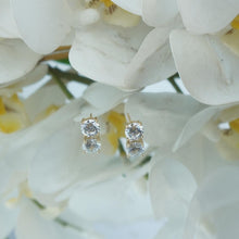 Load image into Gallery viewer, 【Stud Earrings】Copper Gold Zirconia Four Prong Setting Classic Minimalist Stud Earrings Timeless Elegance for Women