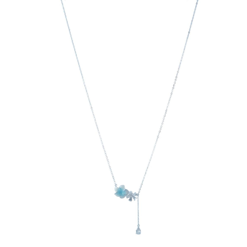 【Pendant Necklace】Frosted Floral Zircon Necklace, Delicate Chain with Elegant Tassel, Ethereal Trendy Jewelry