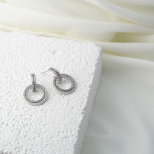 Load image into Gallery viewer, 【Stud Earrings】Double - Circle Zircon Linked Earrings, Modern &amp; Glamorous, Ideal for Women Loving Chic Styles