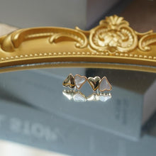 Load image into Gallery viewer, 【Stud Earrings】Silver/Golden Toned &amp; Shell Double-Heart Earrings, Romantic &amp; Chic, For Fashion Ladies