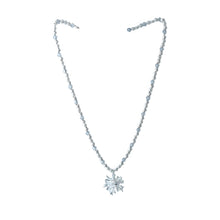 Carregar imagem no visualizador da galeria, 【Pendant Necklace】Silver Alloy&amp;Light Blue Crystal Beaded Necklace with Coral Charm, Daily Wear &amp; Gift for Her