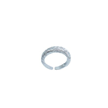 Load image into Gallery viewer, 【Open Ring】Silver/Gold-Plated Copper Rings, Braided Texture with Zircons, Trendy Retro Jewelry for Women
