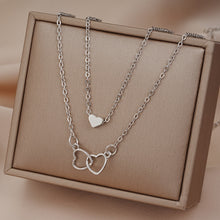 Charger l&#39;image dans la galerie, Set Of 2 Stylish And Simple Hollowed-out Heart Pendant Necklaces, Perfect For Holidays, Parties, Dates, Or Daily Wear