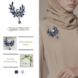 Kerongsang besar bahu Bunga Mutiara, Rekaan Berkilauan Elegan, Aksesori Serba guna, untuk Wanita, dengan Berlian buatan
