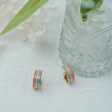 Load image into Gallery viewer, 【Hoop Earrings】Alloy Gold-Plated Colorful Enamel Striped Earrings, Cute &amp; Lively Style for Women