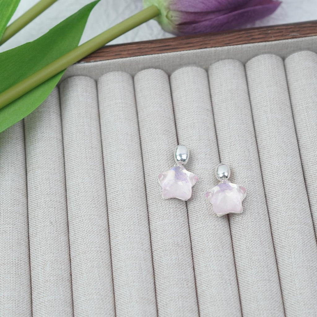 【Drop Earrings】Iridescent Resin Star Earrings, Sweet & Dreamy, Perfect for Girls Seeking Cute Styles