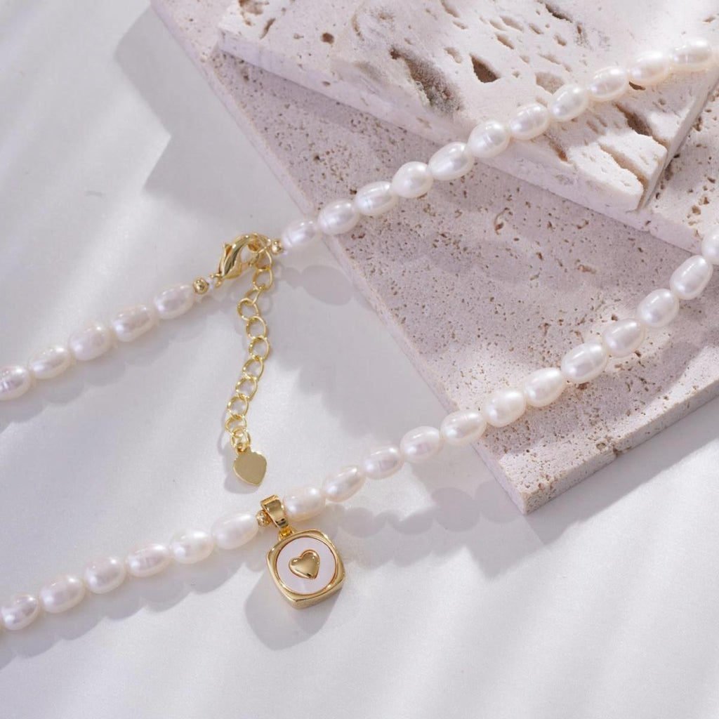 【Pendant Necklace】Natural Pearl Necklace with Copper-Cover Pearl Pendant, Classic Elegant Gift for Women, Romantic Pendant Necklace