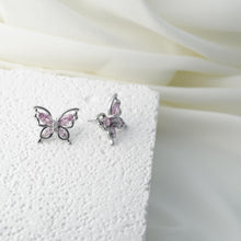 Load image into Gallery viewer, 【Stud Earrings】Pink Zircon Butterfly Earrings, Dainty &amp; Romantic, Perfect for Women Loving Sweet Styles