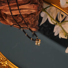 Load image into Gallery viewer, 【Pendant Necklace】Black Bead Necklace with Gold Plated Heart Pendant, Modern Minimalist Jewelry for Women
