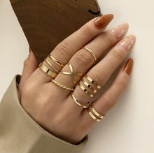 Load image into Gallery viewer, New Joint Ring Female Creative Retro Simple Multi-layer Open Twist Ring Set 8-piece Set