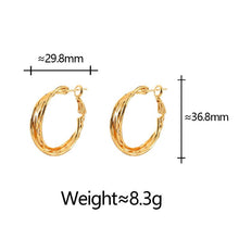 Load image into Gallery viewer, 【Earrings】Twisted Gold-Tone Hoop Jewelry – Interlocking Alloy Design for Daily &amp; Formal Wear