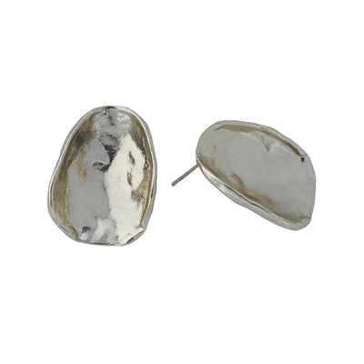【Stud Earrings】Alloy Gold Plated Irregular Earrings, Textured & Minimalist, Chic Choice for Women