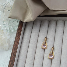 Load image into Gallery viewer, 【Drop Earrings】Gold Plated Lock Earrings with Pink Crystal, Romantic &amp; Stylish for Trend-chasing Women