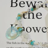 Kalung Manik, Gaya Kasual Romantik, Loket Kerang dan Tapak sulaiman, Sesuai untuk Pantai Musim Panas dan Pakaian Harian, Kalung Jewelry Necklaces