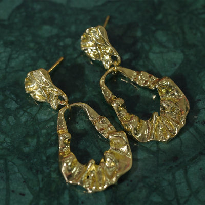 【Hoop Earrings】Gold-plated Abstract Flow Design Statement Earrings for Trendy Fashion Lovers