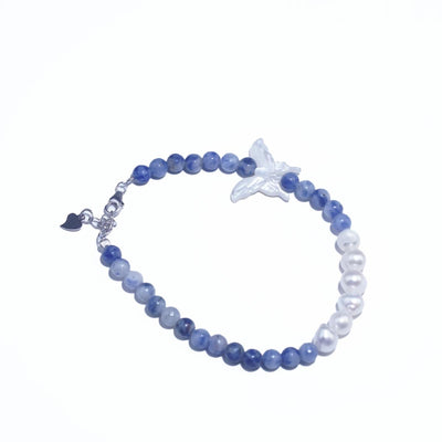 Ocean Hues Pearl & Butterfly Bracelet for Women - Adjustable Sea Zen Energy Charm