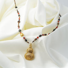 Load image into Gallery viewer, 【Pendant Necklace】Oriental Boho Beaded Necklace, Copper &amp; Gemstone Jewelry, Lucky Gourd Charm, Ethnic Layering Piece for Women