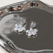 Load image into Gallery viewer, 【Stud Earrings】Square Zircon Pearl Petal Crystal Floral Elegant with Hypoallergenic Earring Post for Lady