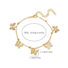 Load image into Gallery viewer, Bohemian Gold Silver Color Butterfly Fashion Anklets for Women Summer Beach Ankle Bracelet Foot Chain Jewelry