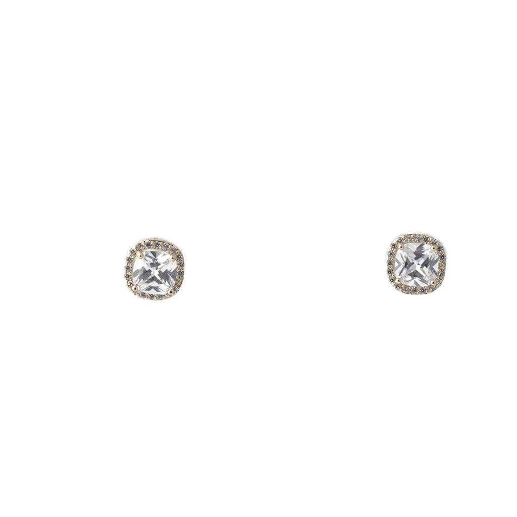 【Stud Earrings】Square Zircon Halo Stud Earrings, Sleek & Glamorous, Ideal for Women Loving Versatile Elegance