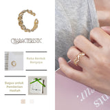 Cincin Terbuka Berbentuk Rantai, Barang Kemas Aloi Vintaj dan Bergaya, Pakaian Harian Bergaya, Aksesori Boleh Ditindan, Sesuai untuk Pencinta Fesyen stainless  steel  ring