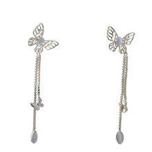Load image into Gallery viewer, 【Stud Earrings】Gold Plated Hollow Butterfly Earrings with Cat&#39;s Eye Stone, Romantic &amp; Dynamic Design for Women