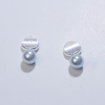 【Stud Earrings】Light Grey Pearl Earrings, Minimalist Elegant Design, Daily Wear For Female Fashion Lovers