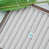 【Pendant Necklaces】Silver Plated Chain Layered Necklace with Light Green Butterfly Pendant, Romantic & Dainty for Trendy Girls