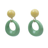 Drop Earrings with Double Layer Colorful Resin Ball & Hoop Design,Trendy Jewellery for Women