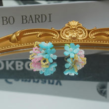 Load image into Gallery viewer, 【Earrings】Resin Floral Earrings Pearl Center &amp; Bead Fringe Lightweight Design for Girls&#39;