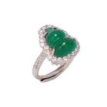 Load image into Gallery viewer, 【Ring】Alloy Green Gourd Chrysoprase Zircon Ring  Fashion Gemstone Jewelry  Versatile Daily Wear Elegant Accent of Vitality Fortune &amp; Prosperity Essential Piece for Women&#39;s Fashion Enthusiasts