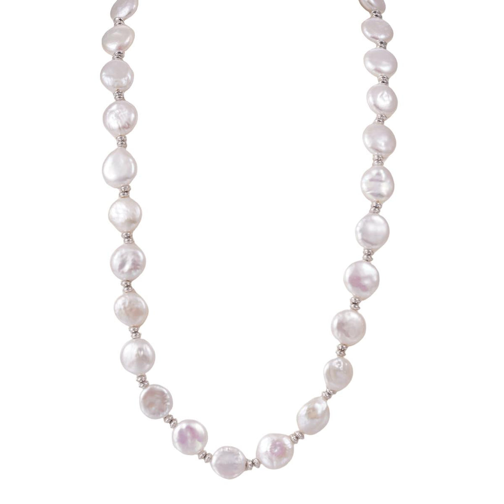 【Pendant Necklace】Silver Freshwater Pearl Chain Necklace Minimalist Elegant Jewelry for Women