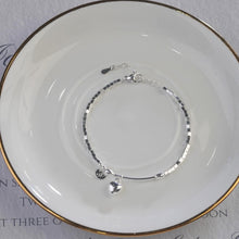 Load image into Gallery viewer, 【Bracelet】Geometric Square Beads Chain Bracelet with Heart&amp;Disc Pendants, Romantic Jewelry for Daily