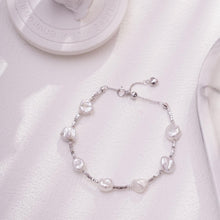 Load image into Gallery viewer, 【Bracelet】Baroque Natural Pearl Bracelet, Silver Chain with Irregular Pearl, Classic Lightweight Design for Women Everyday Wear