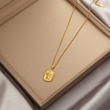 Charger l&#39;image dans la galerie, Titanium Steel Pendant Necklace | Hypoallergenic Gold Chain with Zircon &amp; Shell Charms | 45cm Adjustable for Daily/Gift