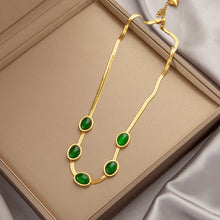 Charger l&#39;image dans la galerie, Titanium Steel Pendant Necklace | Hypoallergenic Gold Chain with Zircon &amp; Shell Charms | 45cm Adjustable for Daily/Gift